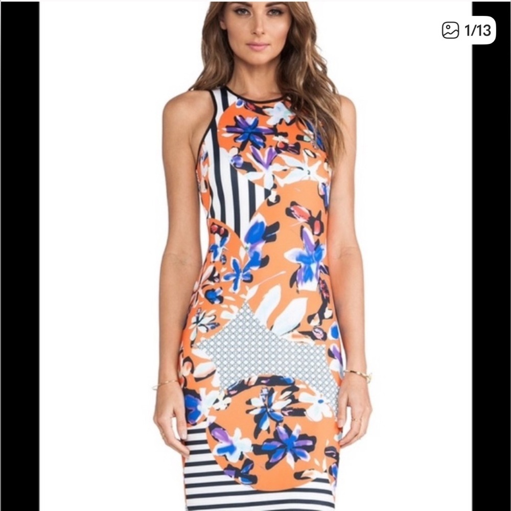 Clover Canyon Orchid Trip Bodycon Scuba Tank Dress Size Small